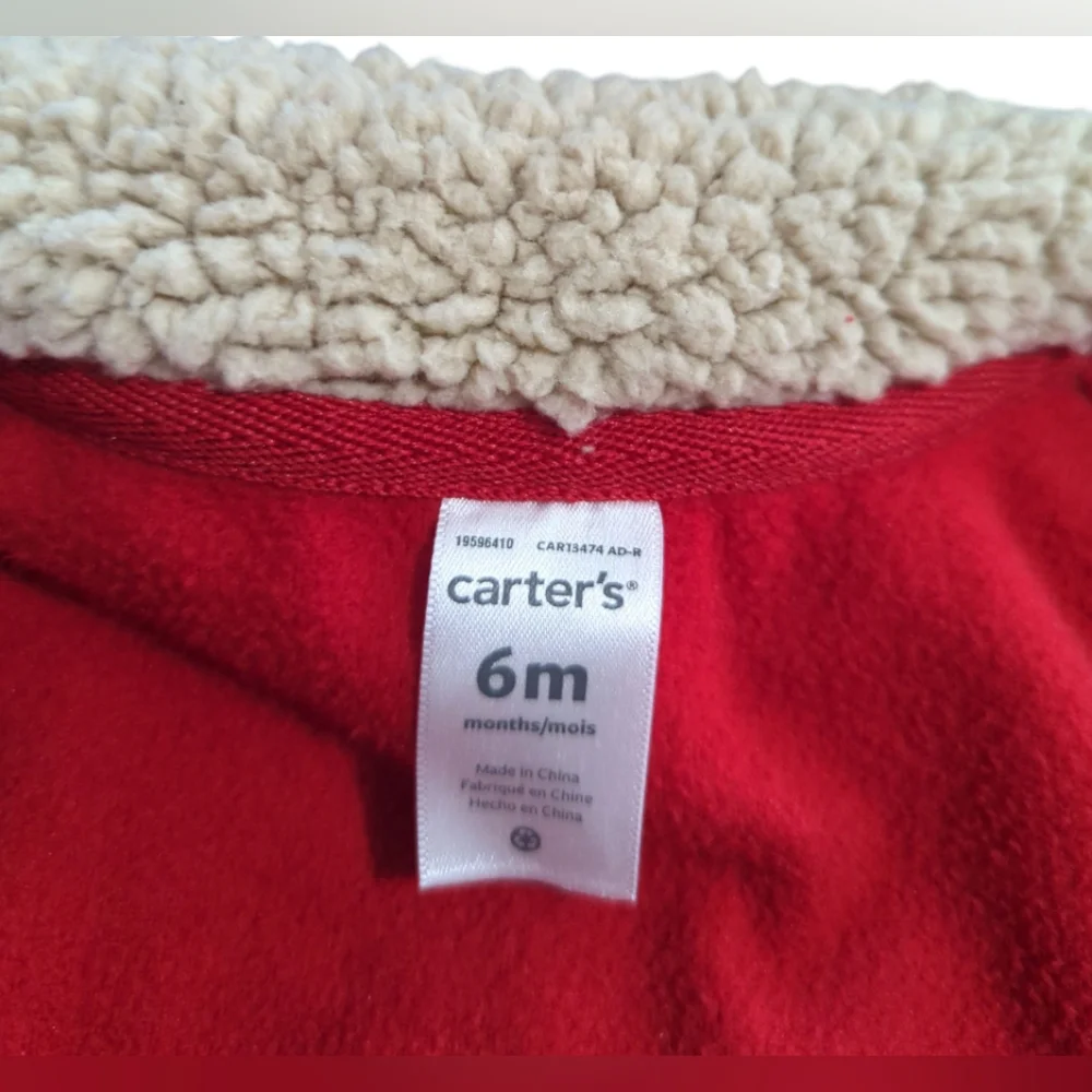 Carter's Red Fleece Baby Vest Size 6 Months.
